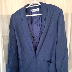 Real Clothes by Saks 5th Avenue Navy Linen Jacket
